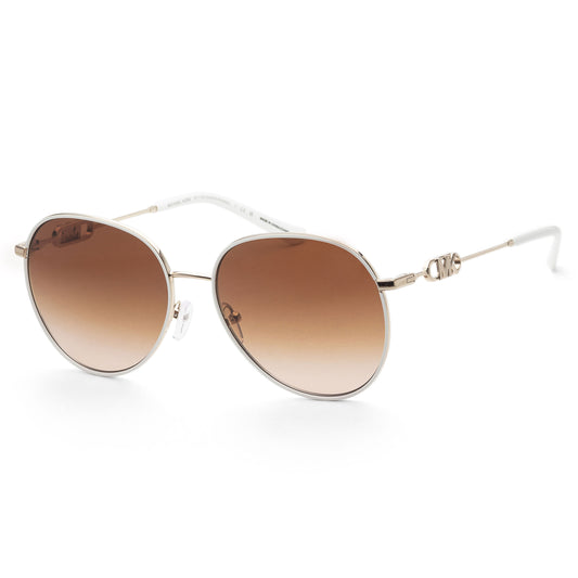 title:Michael Kors Women's 58mm Light Gold / White Sunglasses MK1128J-123313-58;color:Light Gold / White frame, Brown Gradient lens