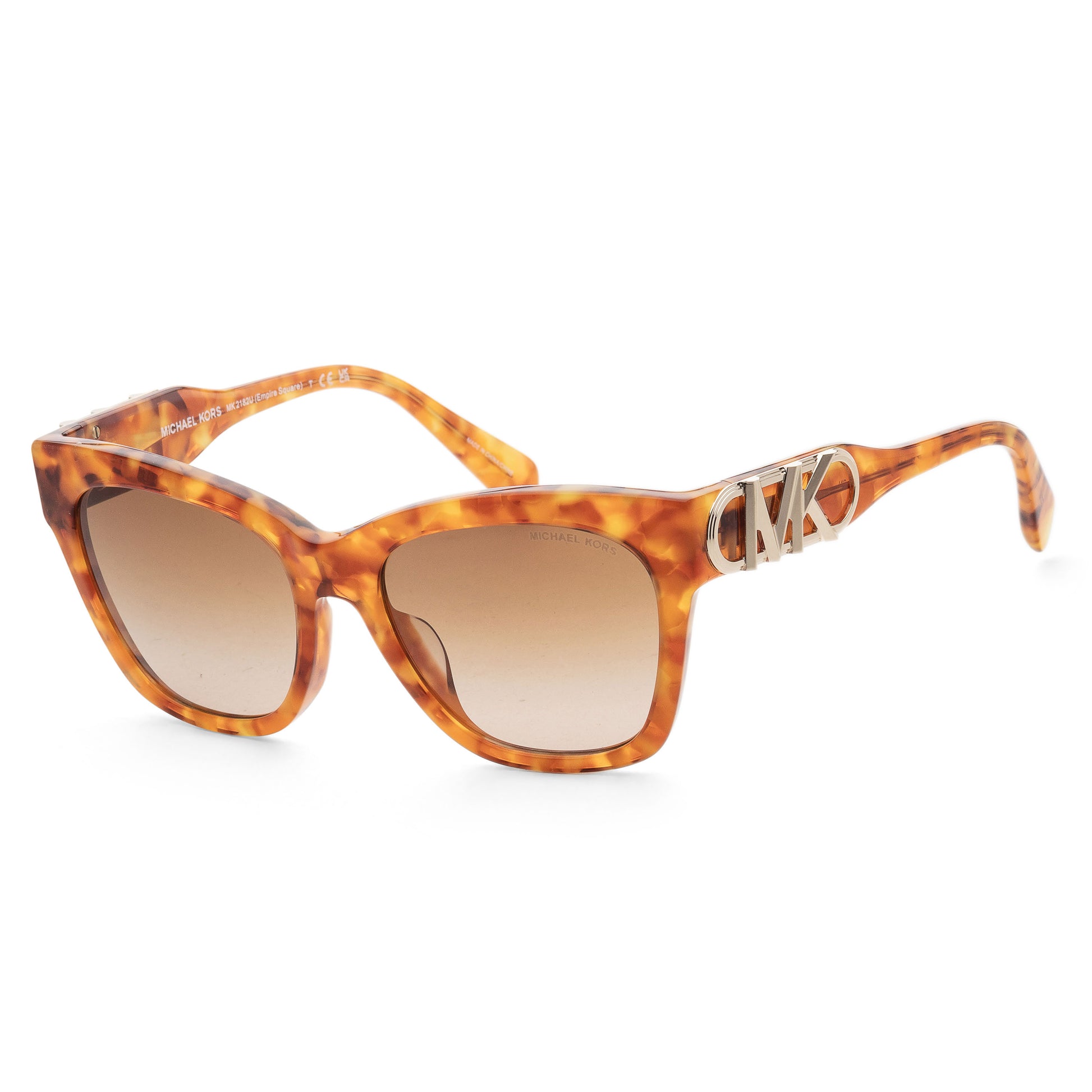 title:Michael Kors Women's 55mm Amber Tortoise Sunglasses MK2182U-32883B-55;color:Amber Tortoise frame, Amber Gradient lens