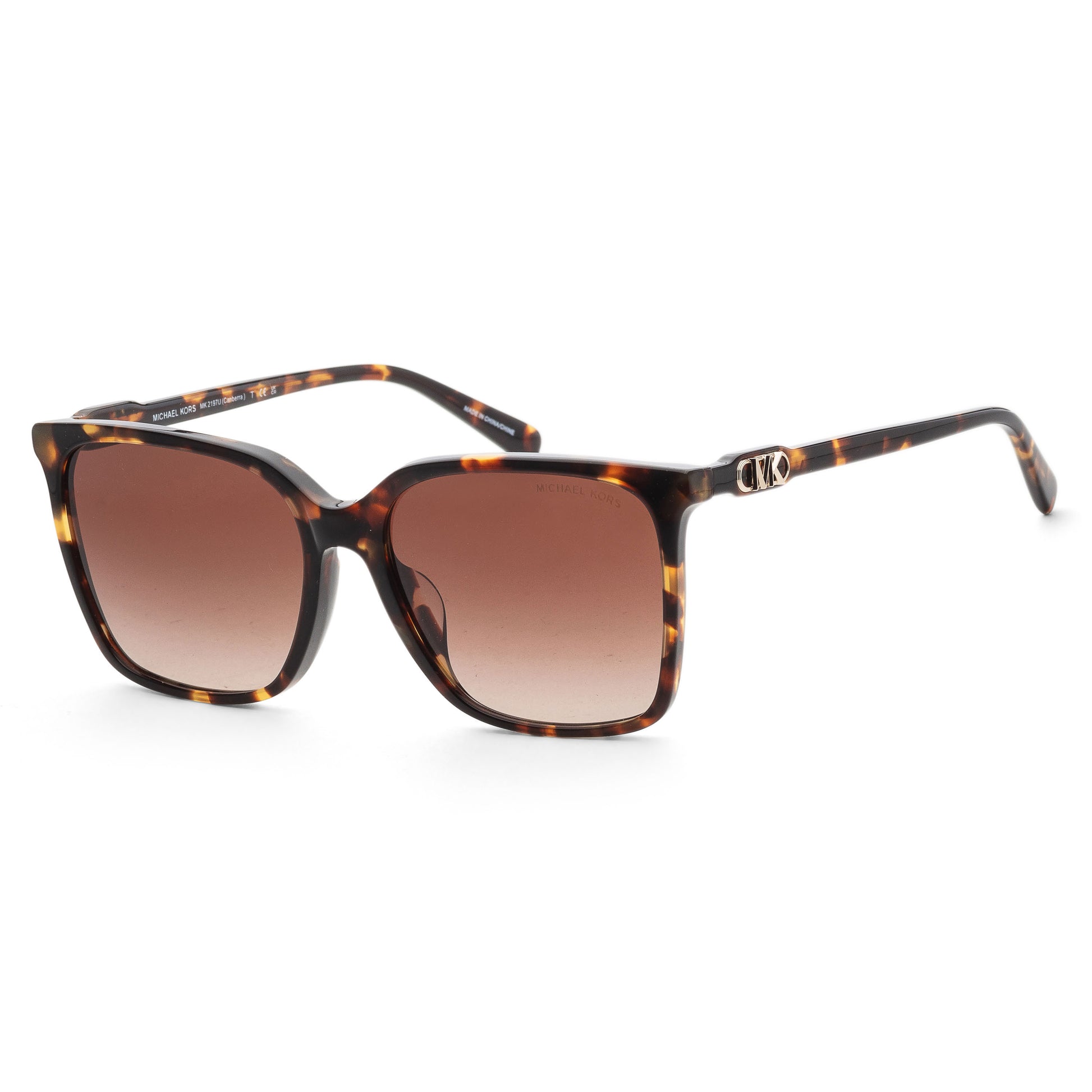 title:Michael Kors Women's 56mm Dark Tortoise Sunglasses MK2197U-300613-56;color:Dark Tortoise frame, Brown Gradient lens