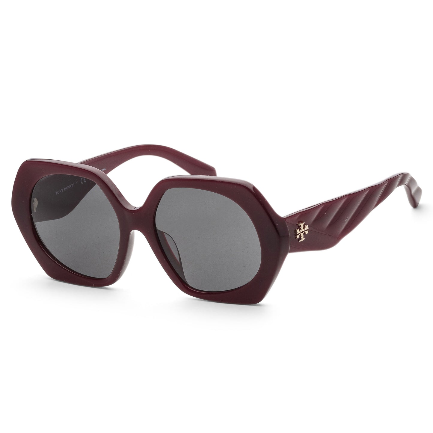 title:Tory Burch Women's 55mm Bordeaux Sunglasses TY7195U-196087-55;color:Bordeaux frame, Dark Grey lens