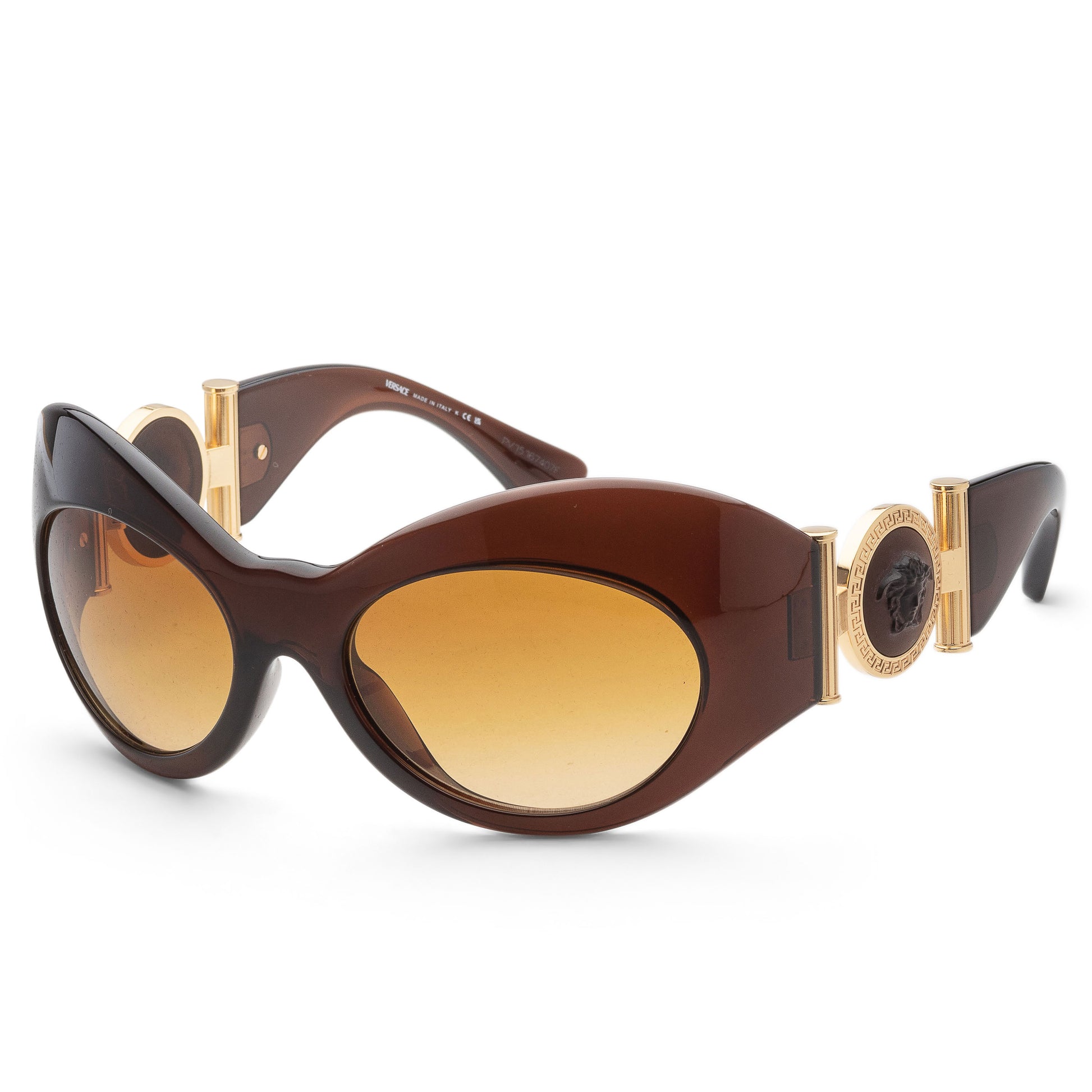 title:Versace Women's 58mm Transparent Brown Sunglasses VE4462-54462L-58;color:Transparent Brown frame, Yellow Gradient Brown lens