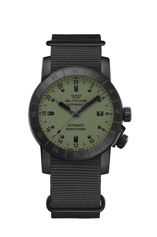 title:Glycine Men's Airman Purist 42mm Automatic GMT Watch GL0492;color:Black