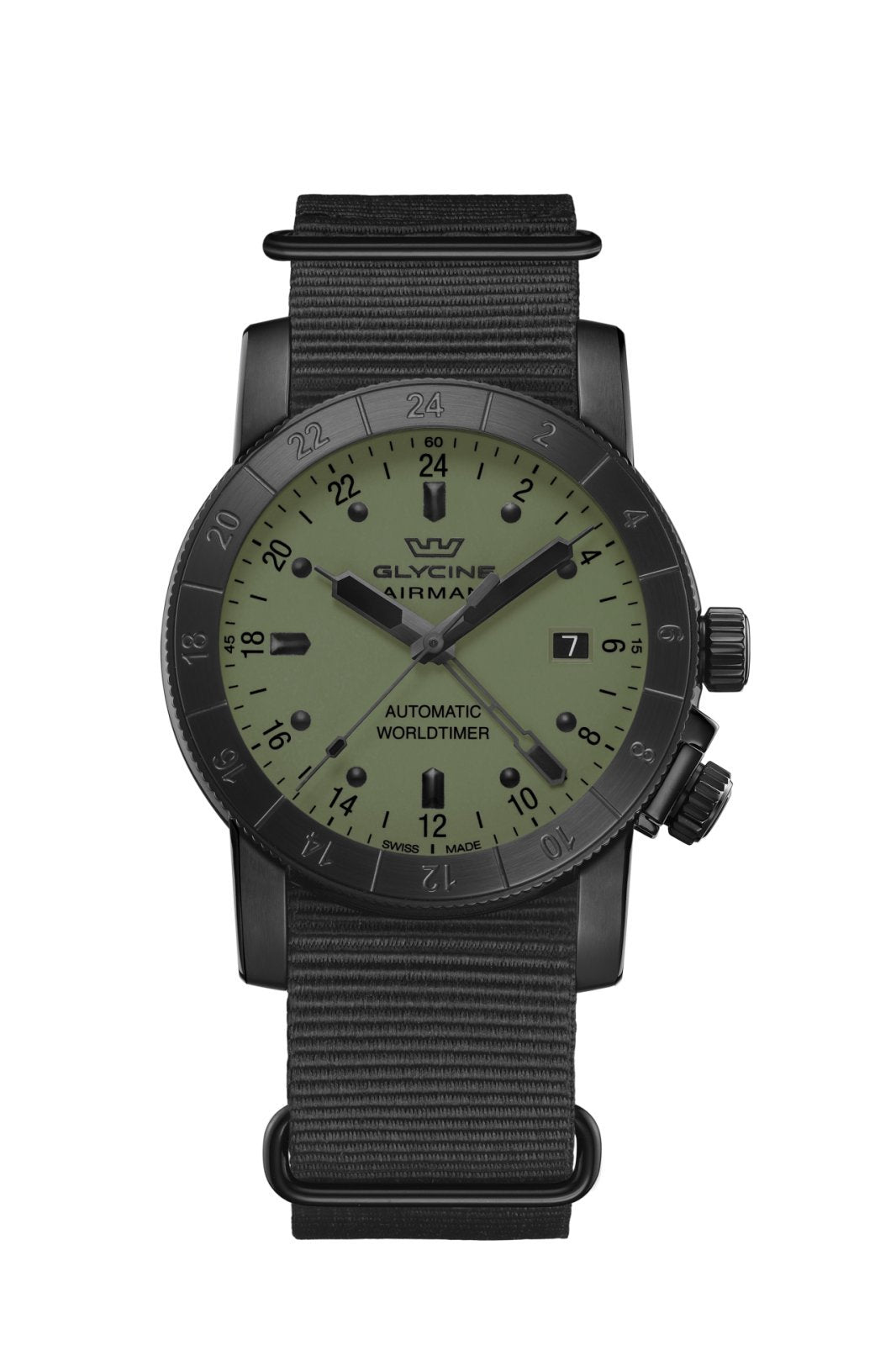 title:Glycine Men's Airman 42mm Automatic GMT Watch GL0493;color:Black