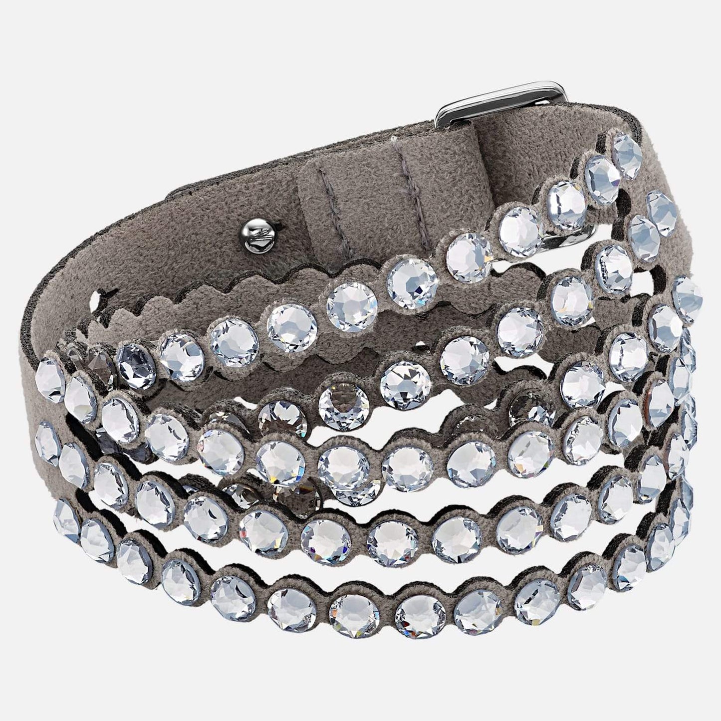 title:Swarovski Power Women's White Crystal Alcantara Fabric Bracelet 5511698;color:White