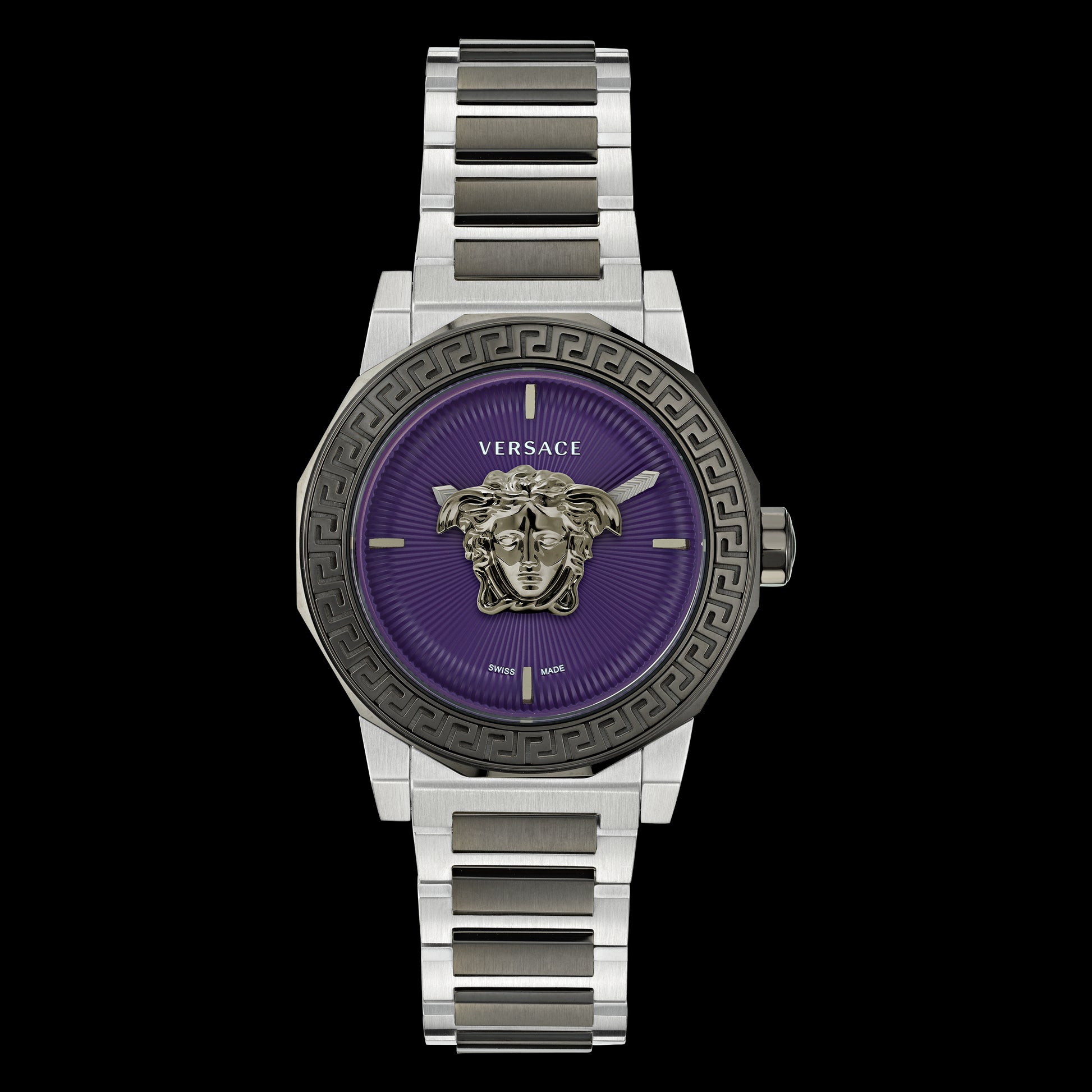 title:Versace Women's Versace Medusa Deco 38mm Quartz Watch VE7B00523;color:Silver and Black