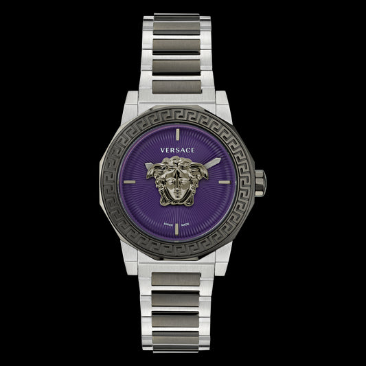 title:Versace Women's Versace Medusa Deco 38mm Quartz Watch VE7B00523;color:Silver and Black