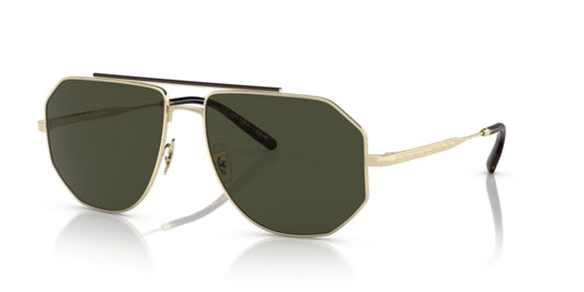 title:Oliver Peoples Moraldo Men's 59mm Gold Sunglasses OV1317ST-503571-59;color:Gold frame, Green lens