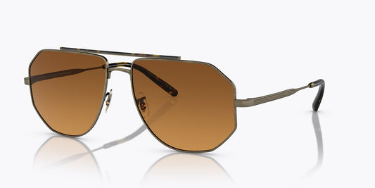 title:Oliver Peoples Moraldo Men's 59mm Antique Gold Sunglasses OV1317ST-528478-59;color:Antique Gold frame, Cognac Gradient lens