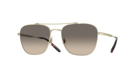 title:Oliver Peoples Marsan Men's 55mm Brushed Gold Sunglasses OV1322ST-525232-55;color:Brushed Gold frame, Brown Gradient lens