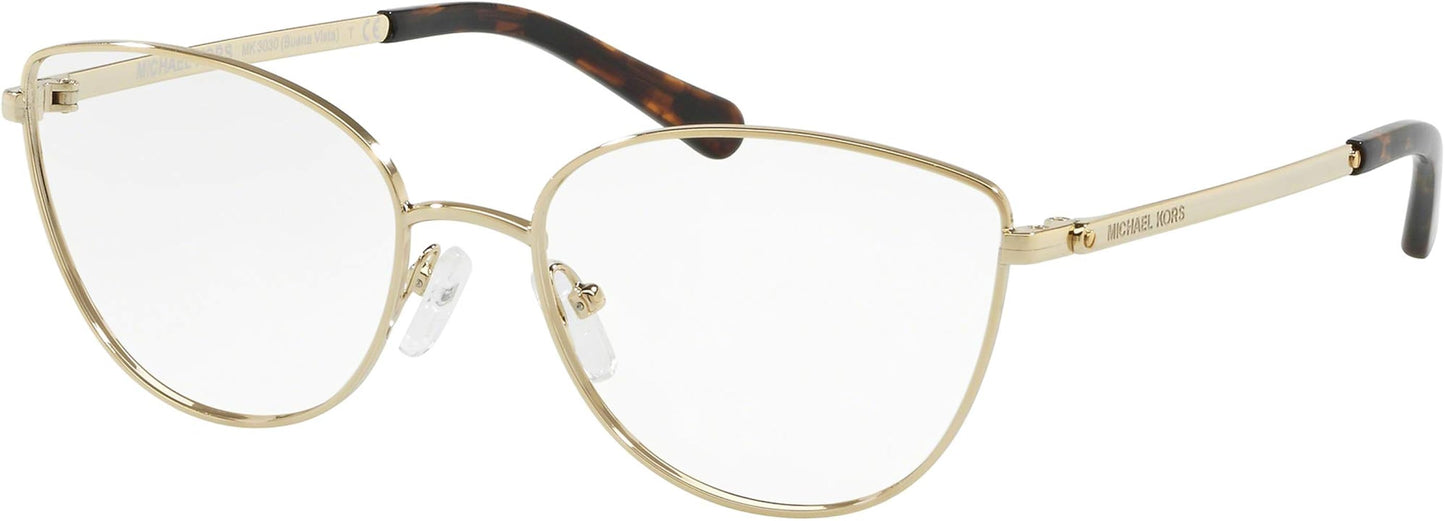 title:Michael Kors Women's Buena Vista 54mm Light Gold Opticals MK3030-1014-54;color:Light Gold frame, Demo lens