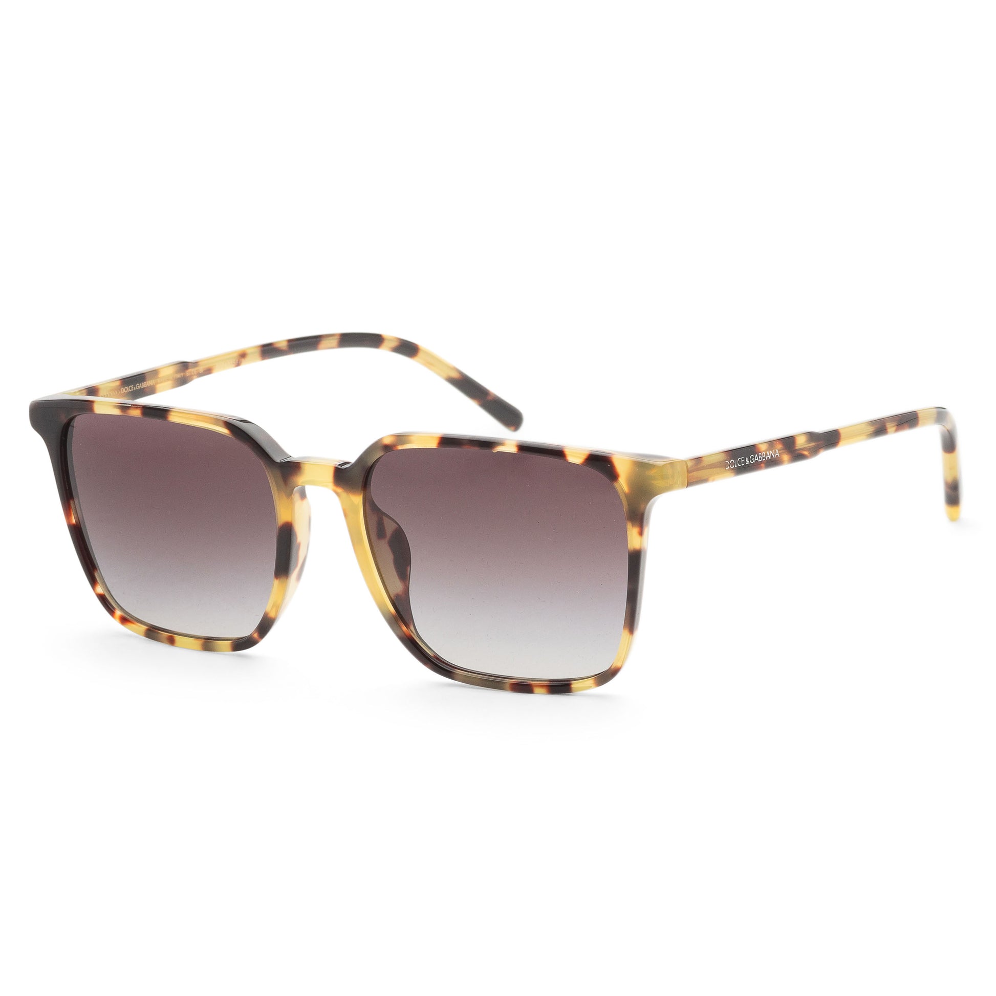 title:Dolce & Gabbana Men's 56mm Yellow Havana Sunglasses DG4424F-512-8G-56;color:Yellow Havana frame, Grey Gradient lens