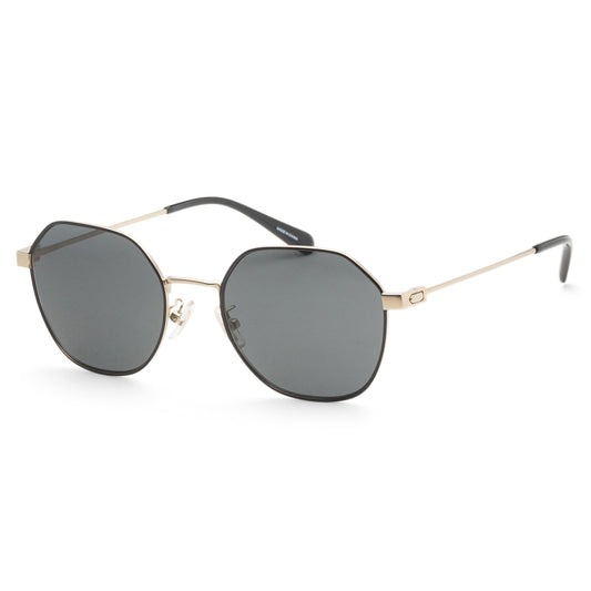 title:Coach Men's 54mm Light Gold Satin Color Sunglasses HC7155-900587-54;color:Light Gold Satin Color frame, Grey Solid lens