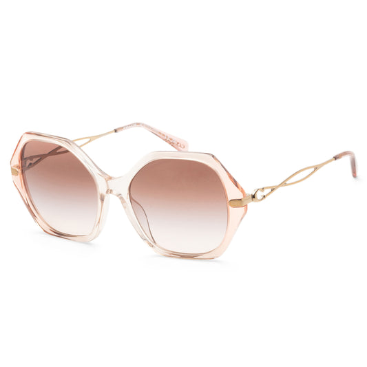 title:Coach Women's 57mm Gradient Transparent Peach Sunglasses HC8315-564013-57;color:Gradient Transparent Peach frame, Brown Rose Gradient lens