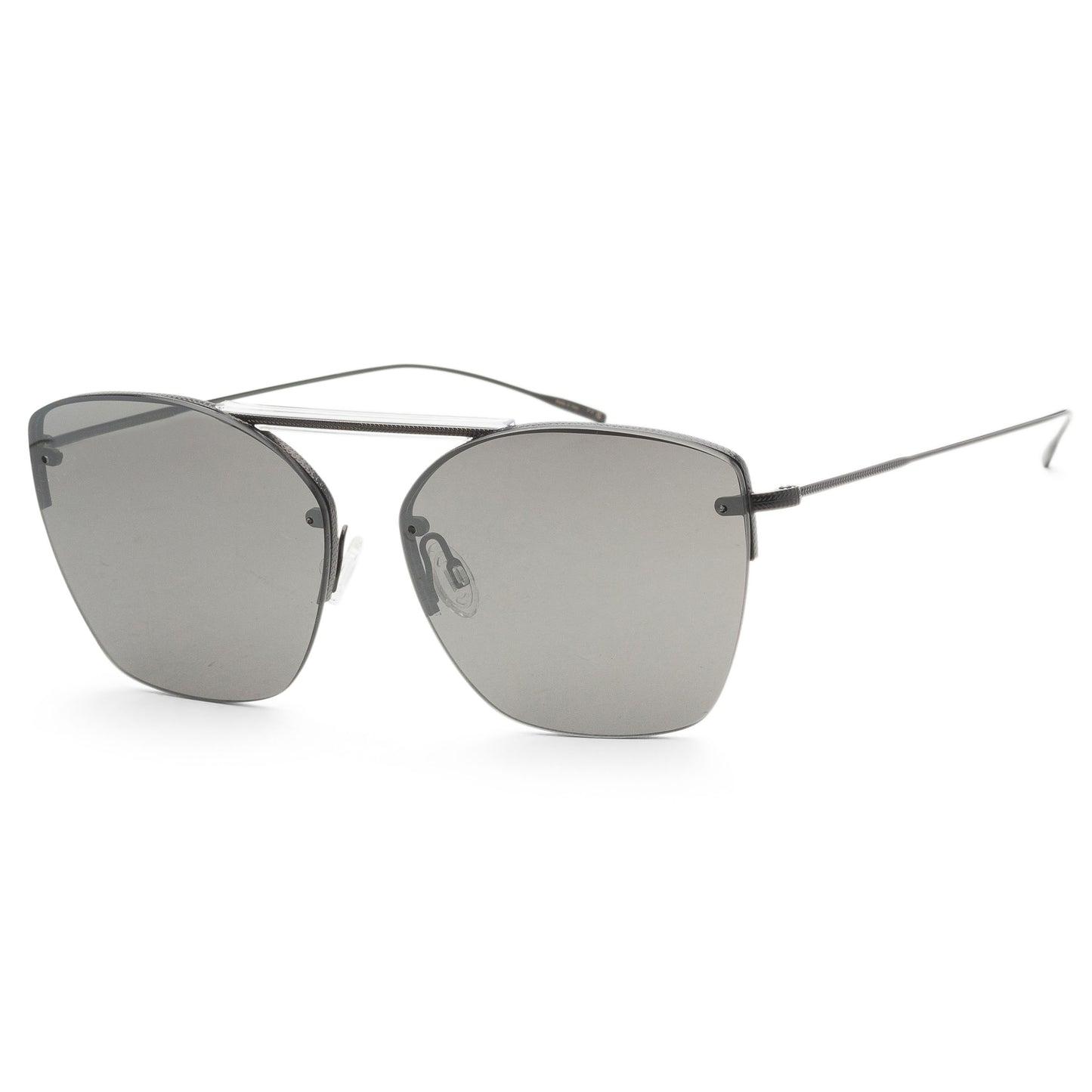 title:Oliver Peoples Men's Ziane 61mm Matte Black Crystal Sunglasses OV1217S-53336G-61;color:Matte Black Crystal Top frame, Grey Mirror lens