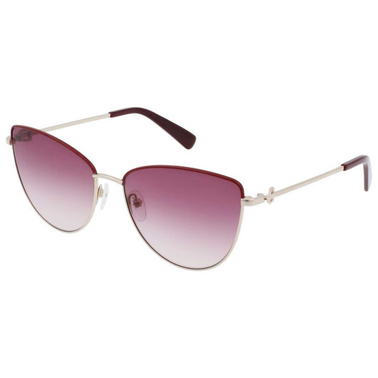 title:Longchamp Women's 58mm Gold Sunglasses LO152S-721;color:Gold frame, Wine lens