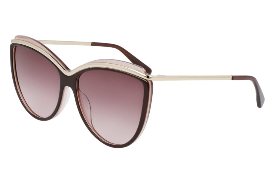 title:Longchamp Women's 60mm Brown Rose Sunglasses LO676S-202;color:Brown Rose frame, Pink Gradient lens