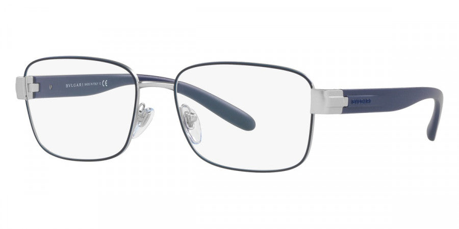 title:Bulgari Men's 56 mm Matte Silver and Blue Opticals BV1113-2065-56;color:Matte Silver and Blue frame, Demo lens