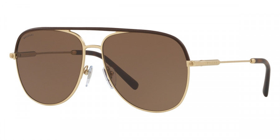 title:Bulgari Men's 59 mm Brown and Matte Pale Gold Sunglasses BV5047Q-202273-59;color:Brown and Matte Pale Gold frame, Brown lens