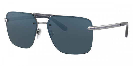 title:Bulgari Men's 61 mm Gunmetal Sunglasses BV5054-103-W6-61;color:Gunmetal frame, Dark Grey Mirror Blue lens