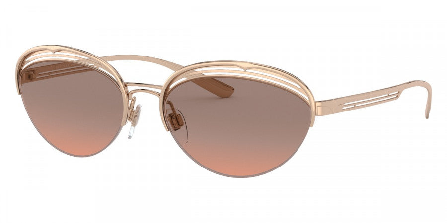 title:Bulgari Women's 58 mm Rose Gold Sunglasses BV6131-201418-58;color:Rose Gold frame, Orange Gradient Light Grey lens