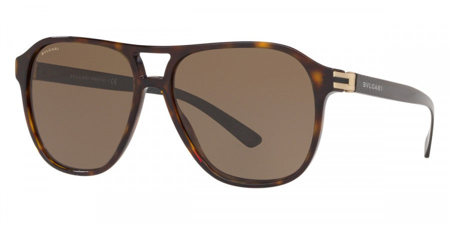 title:Bulgari Men's 57 mm Dark Havana Sunglasses BV7034F-504-73-57;color:Dark Havana frame, Brown lens