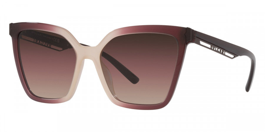 title:Bulgari Women's 56 mm Bordeaux Gradient Pink Sunglasses BV8253-5524E2-56;color:Bordeaux Gradient Pink frame, Brown Gradient lens