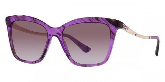 title:Bulgari Women's 54 mm Striped Purple Sunglasses BV8257-54058H-54;color:Striped Purple frame, Violet Gradient lens