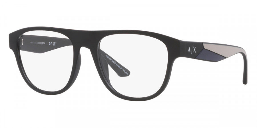 title:Armani Exchange Men's 54mm Matte Black Opticals AX3095U-8078-54;color:Matte Black frame, Demo lens