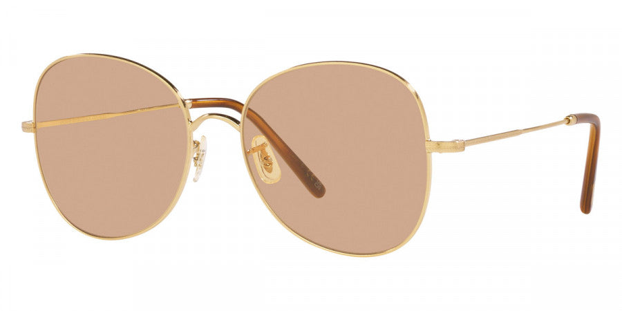 title:Oliver Peoples Eliane Women's 56mm Brushed Gold Sunglasses OV1313-5245-56;color:Brushed Gold frame, Demo Lens Dusk lens