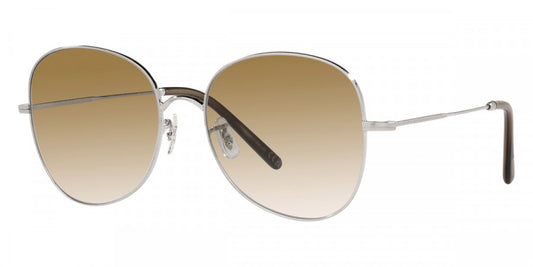 title:Oliver Peoples Eliane Women's 56mm Brushed Silver Sunglasses OV1313-5063-56;color:Brushed Silver frame, Demo Lens Honey lens