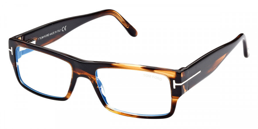 title:Tom Ford Men's T-Logo 54mm Dark Brown Opticals FT5835-B-050-54;color:Dark Brown frame, Blue Light Filter lens