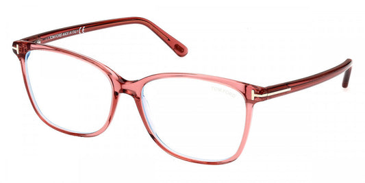 title:Tom Ford Women's T-Logo 56mm Pink Opticals FT5842-B-074-56;color:Pink frame, Blue Light Filter lens