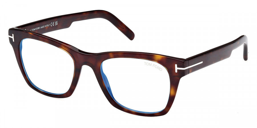 title:Tom Ford Men's T-Logo 52mm Dark Havana Opticals FT5886-B-052-52;color:Dark Havana frame, Blue Light Filter lens