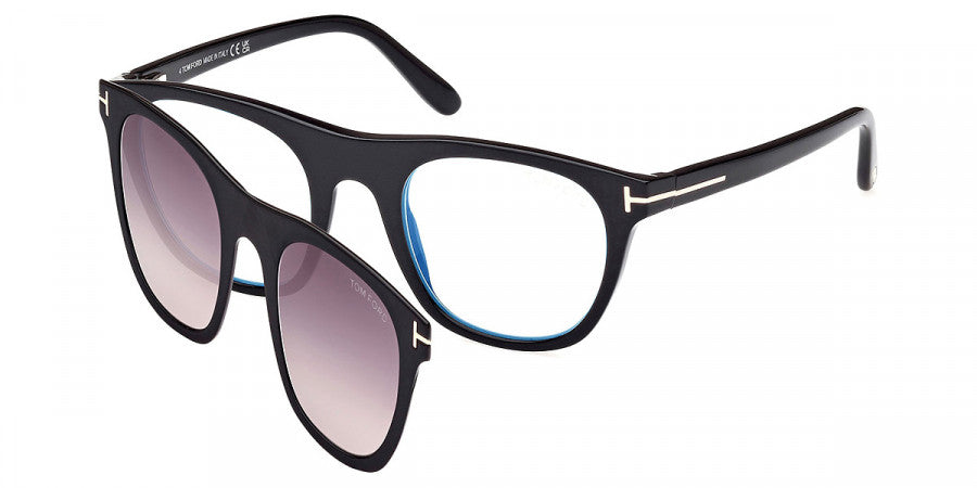 title:Tom Ford Men's T-Logo 51mm Shiny Black Opticals FT5895-B-001-51;color:Shiny Black frame, Blue Light Filter lens