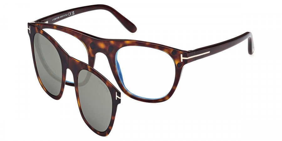 title:Tom Ford Men's T-Logo 51mm Dark Havana Opticals FT5895-B-052-51;color:Dark Havana frame, Blue Light Filter lens