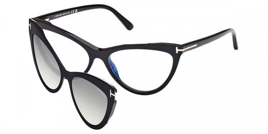 title:Tom Ford Men's T-Logo 56mm Shiny Black Opticals FT5896-B-001-56;color:Shiny Black frame, Blue Light Filter lens