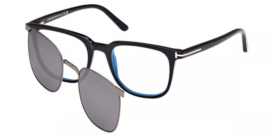 title:Tom Ford Women's T-Logo 50mm Shiny Black Opticals FT5916-B-001-50;color:Shiny Black frame, Blue Light Filter lens