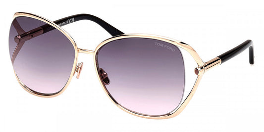 title:Tom Ford Women's Marta 62mm Shiny Rose Gold Sunglasses FT1091-28B-62;color:Shiny Rose Gold frame, Smoke Gradient lens