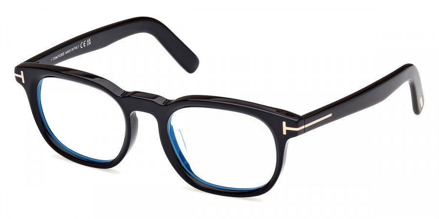 title:Tom Ford Men's T-Logo 52mm Shiny Black Opticals FT5930-D-B-001-52;color:Shiny Black frame, Blue Light Filter lens