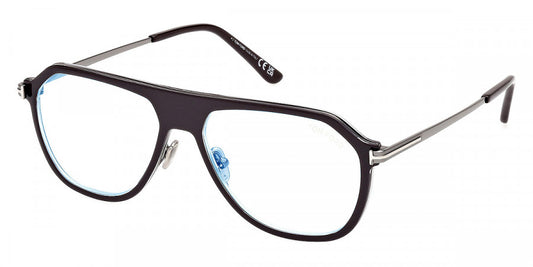 title:Tom Ford Men's T-Logo 56mm Dark Brown Opticals FT5943-B-050-56;color:Dark Brown frame, Blue Light Filter lens