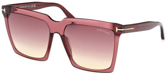 title:Tom Ford Women's Sabrina 58mm Shiny Bordeaux Sunglasses FT0764-69T-58;color:Shiny Bordeaux frame, Bordeaux Gradient lens