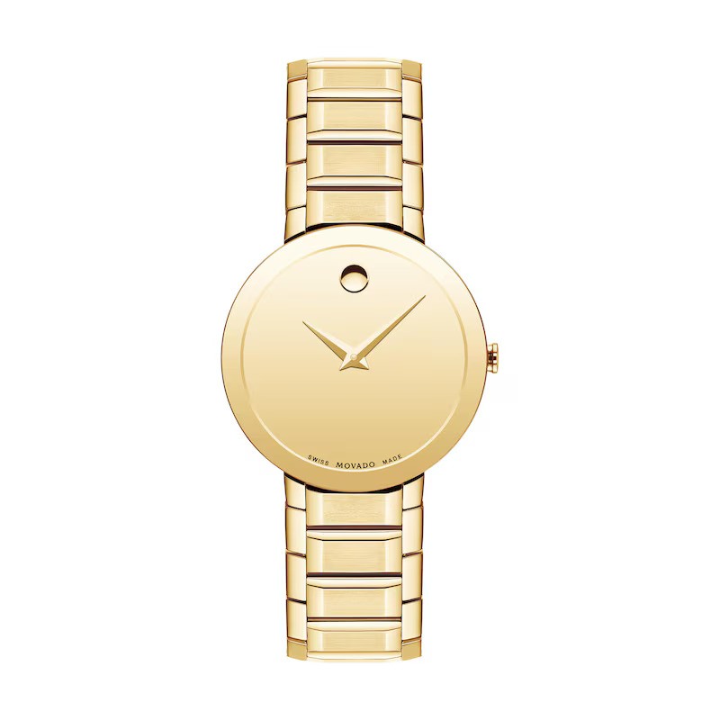 title:Movado Women's Sapphire 28mm Quartz Watch 0607549;color:Gold