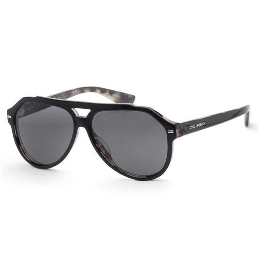 title:Dolce & Gabbana Men's 60mm Black on Grey Havana Sunglasses DG4452F-340387-60;color:Black on Grey Havana frame, Dark Grey lens