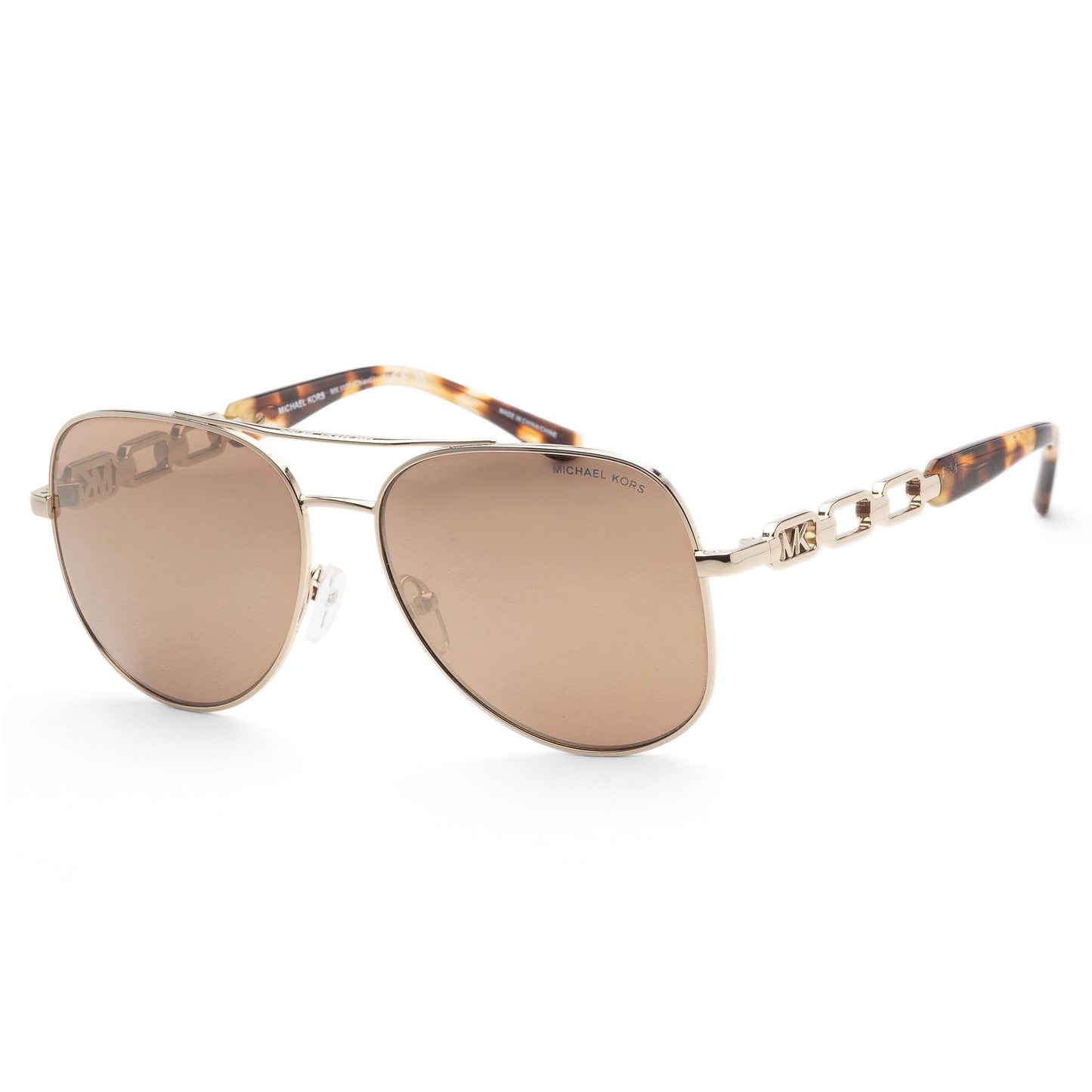 title:Michael Kors Women's 58mm Light Gold Sunglasses MK1121-10147P-58;color:Light Gold frame, Gold Mirror lens