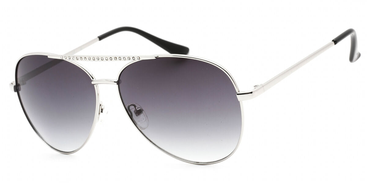 title:Guess Women's 62mm Silver Sunglasses GF0399-01B;color:Silver frame, Grey Gradient lens