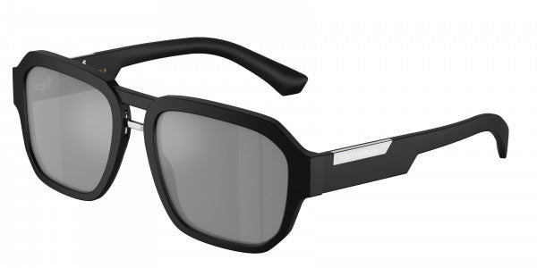 title:Dolce & Gabbana Men's 56mm Matte Black Sunglasses DG4464F-25256G-56;color:Matte Black frame, Grey Mirror Black lens