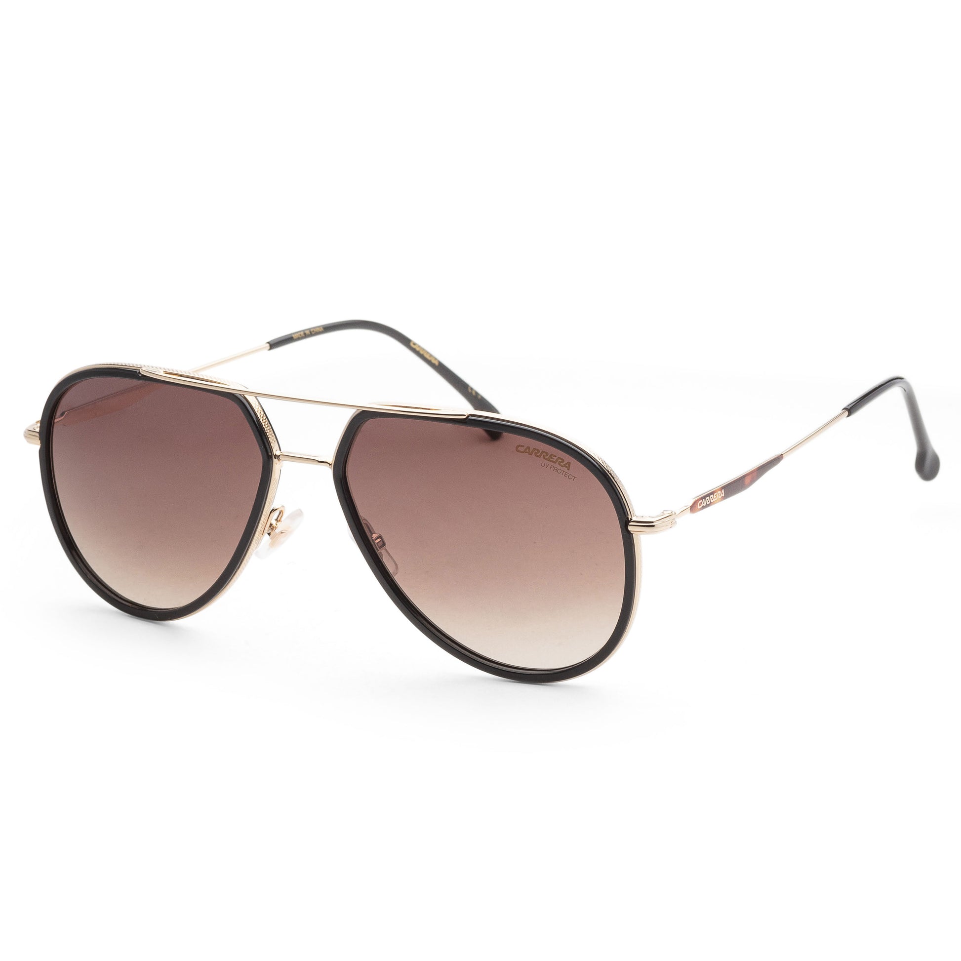 title:Carrera Unisex 58mm Black Gold Sunglasses CA295S-2M2-58;color:Black Gold frame, Brown Gradient lens