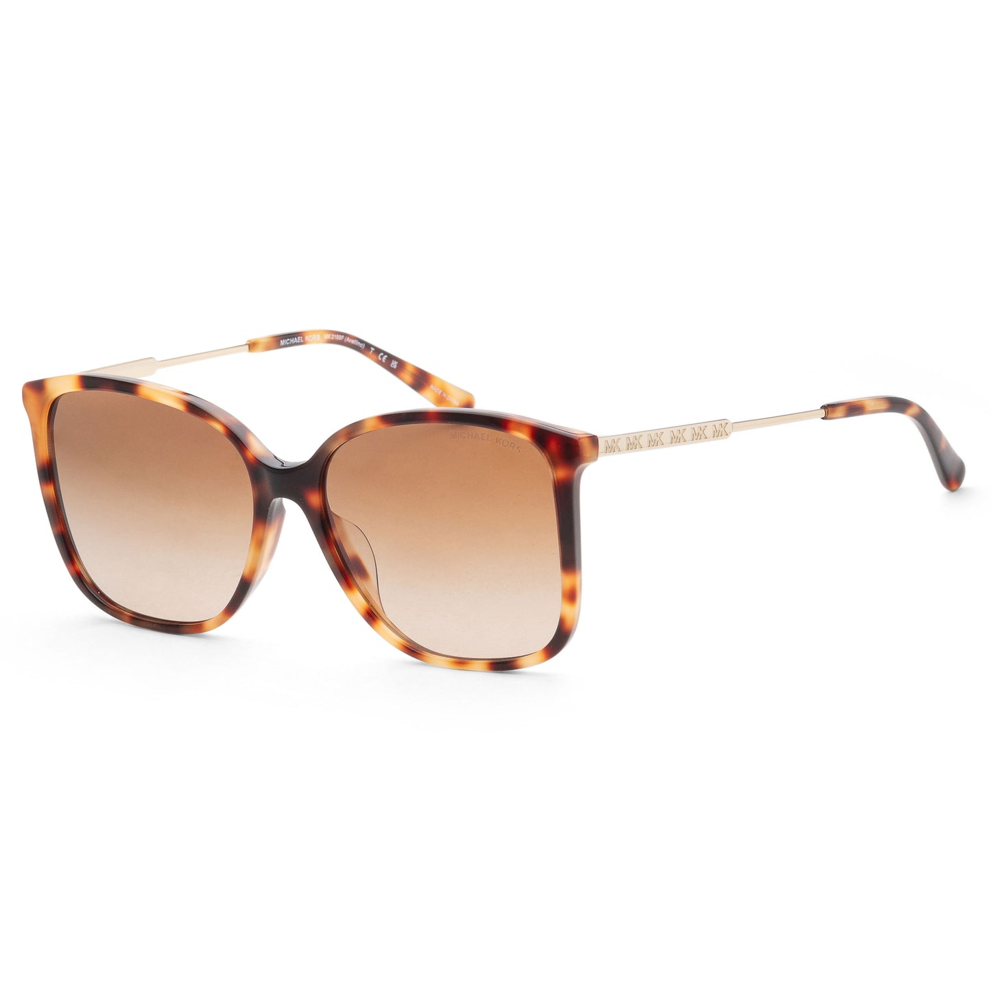 title:Michael Kors Women's 57mm Amber Tortoise Asian-Fit Sunglasses MK2169F-39043B;color:Amber Tortoise frame, Brown Gradient lens