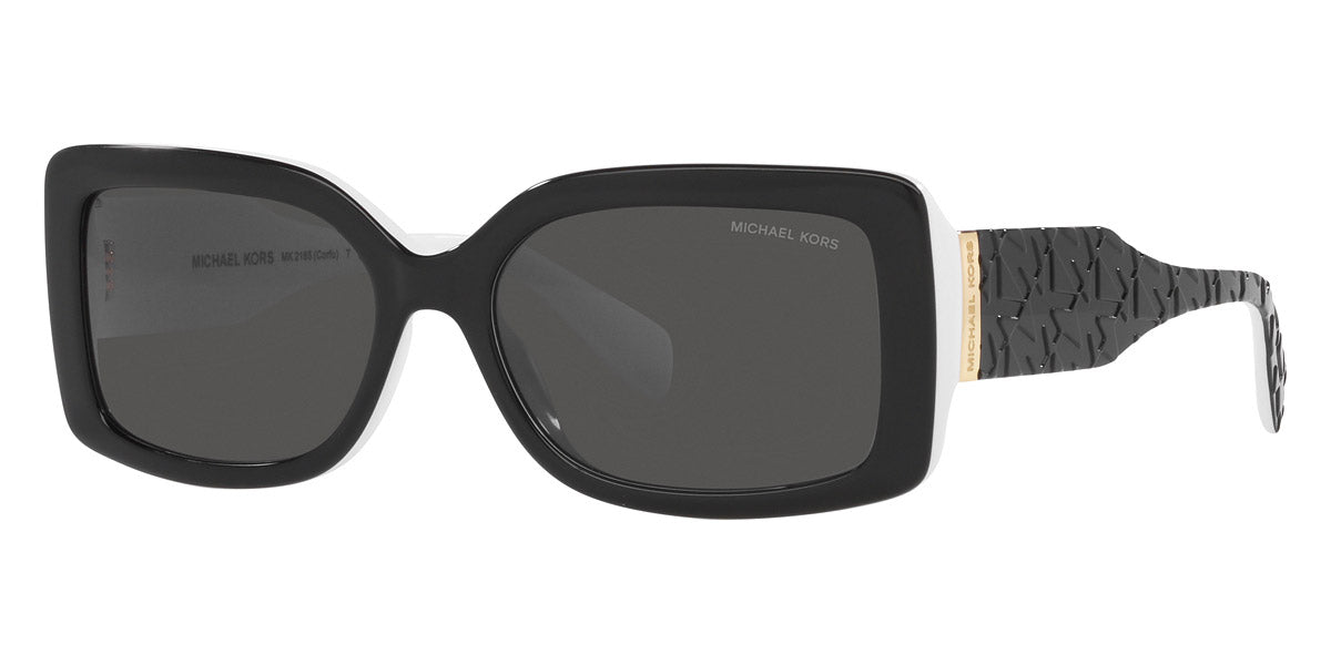 title:Michael Kors Women's Corfu 56mm Black and White Sunglasses MK2165-392087-56;color:Black and White