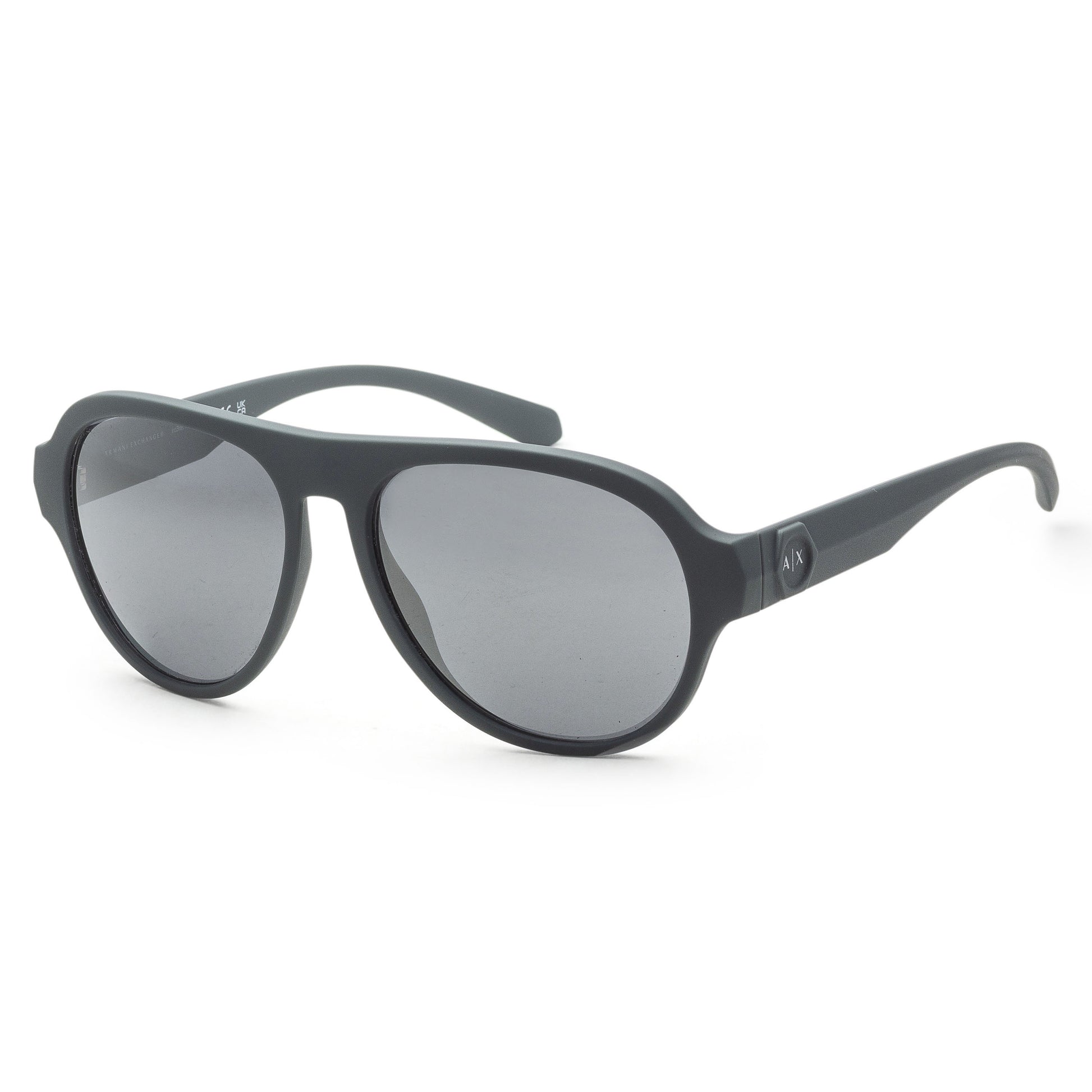 title:Armani Exchange Men's 58mm Matte Dark Green Sunglasses AX4126SU-83016G-58;color:Matte Dark Green frame, Light Grey Mirror Black lens